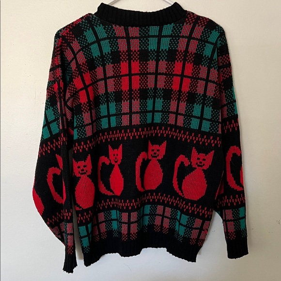 Vintage Knit Street Chic Cat Motif Sweater Size XL - Picture 4 of 4